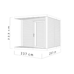 Abri de jardin compact Neris 237×297 cm – Solution de rangement élégante