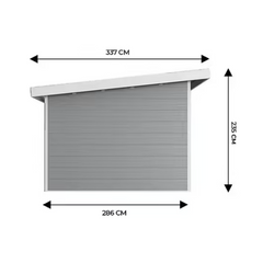 Abri de jardin composite SINTRA 9 m² gris clair – Moderne et résistant