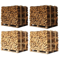 4 X Palettes (2 chêne blanc + 2 Hêtre/Charme) – Bûches de 33 cm