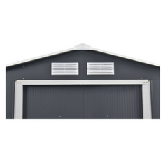 Abri de jardin en acier galvanisé gris 12,5 m² – Résistance longue durée